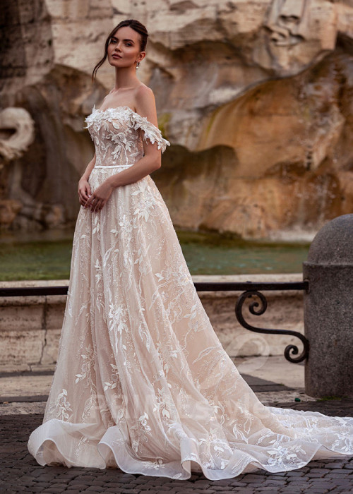 Luxusné romantické svadobné šaty LS863