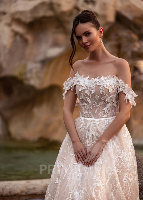 Luxusné romantické svadobné šaty LS863 2