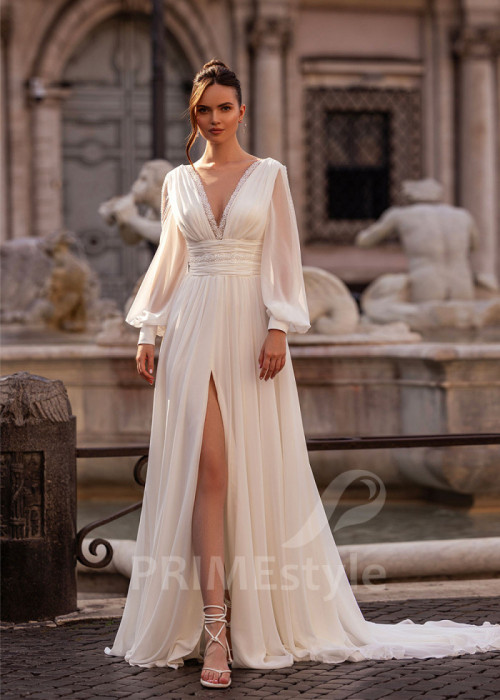 Elegantné boho svadobné šaty LS871