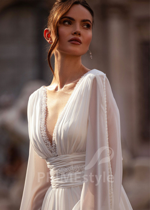 Elegantné boho svadobné šaty LS871 2