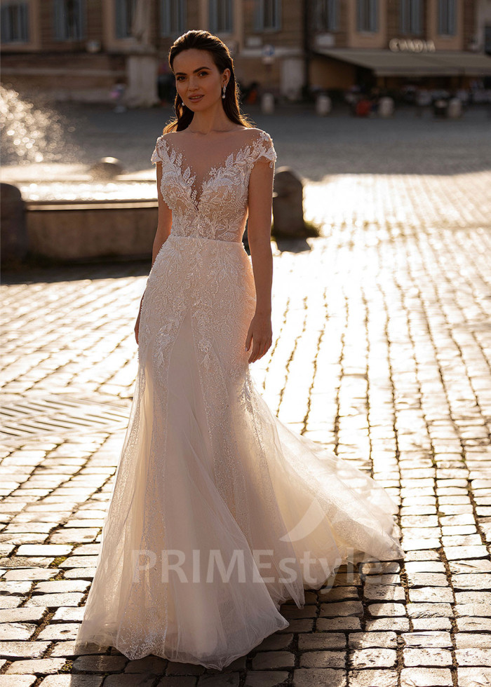 Elegantné úzke svadobné šaty LS879