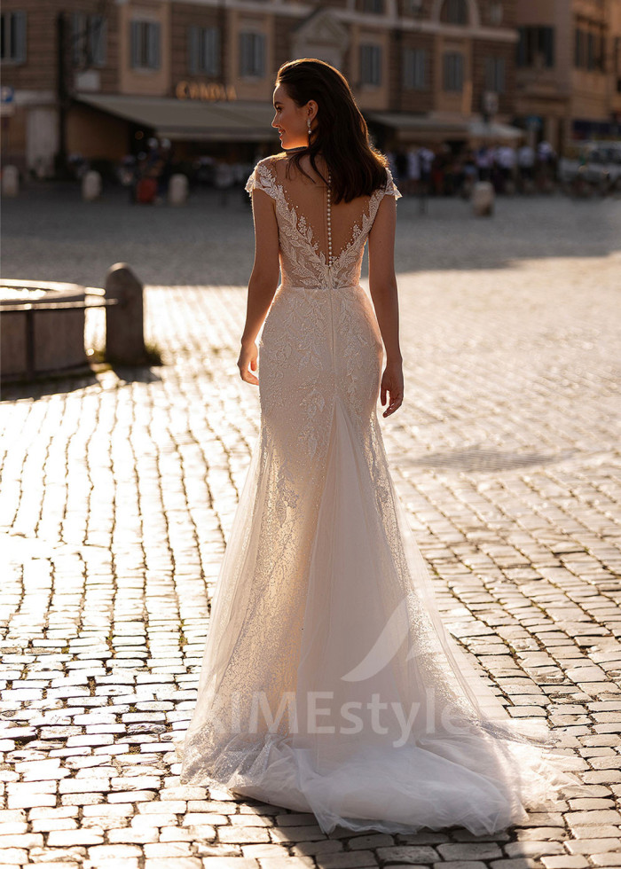 Elegantné úzke svadobné šaty LS879