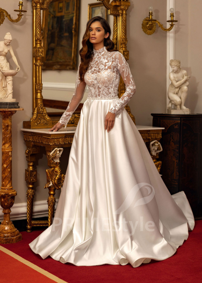 Elegantné čipkované svadobné šaty Courtney