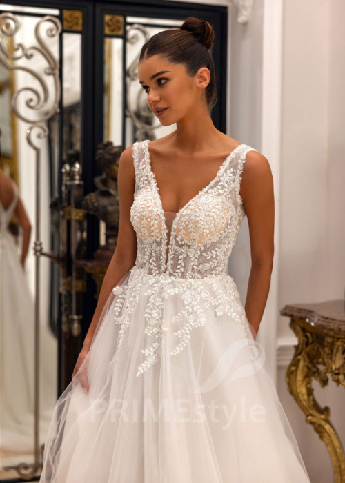 Elegantné čipkované svadobné šaty Dora 2