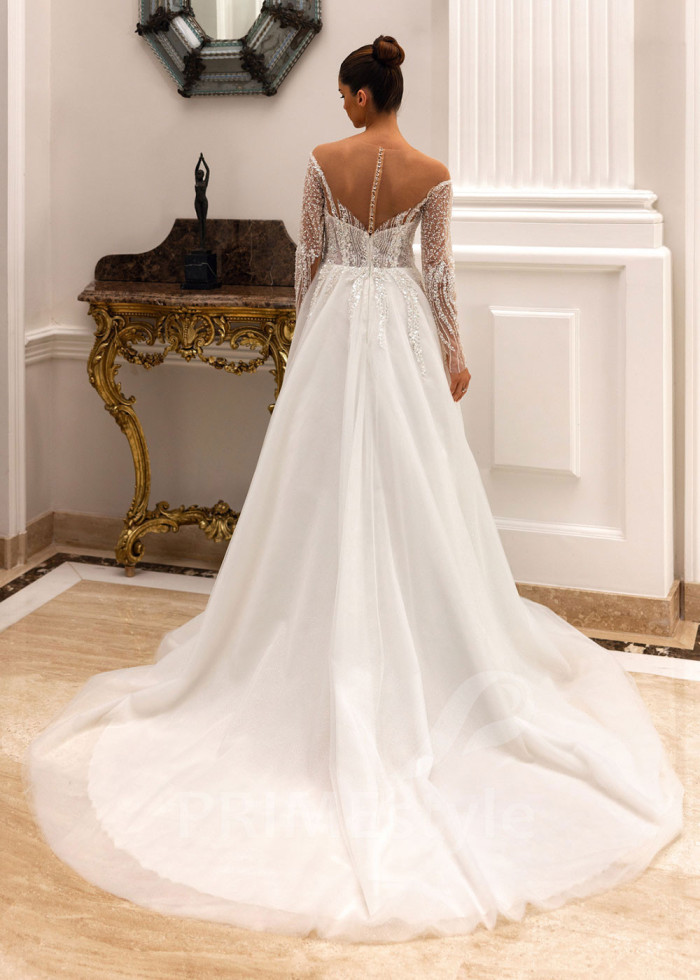 Extravagantné trblietavé svadobné šaty Elizabeth
