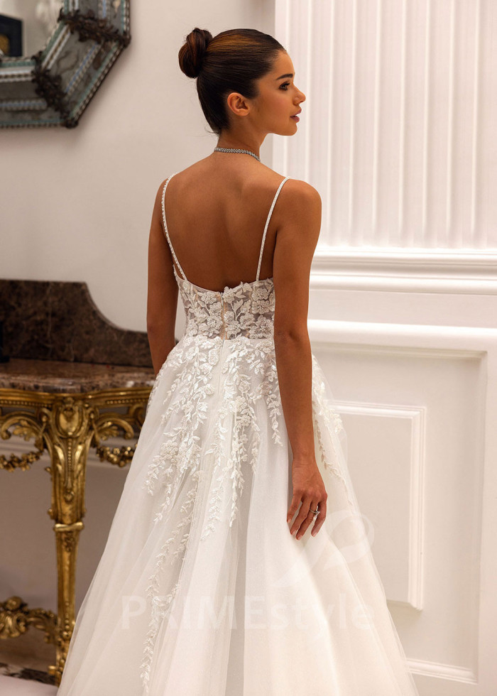 Elegantné svadobné šaty na ramienka Erwin