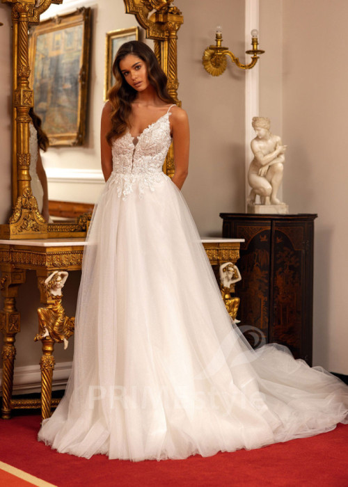 Luxusné svadobné šaty na ramienka Charlotte