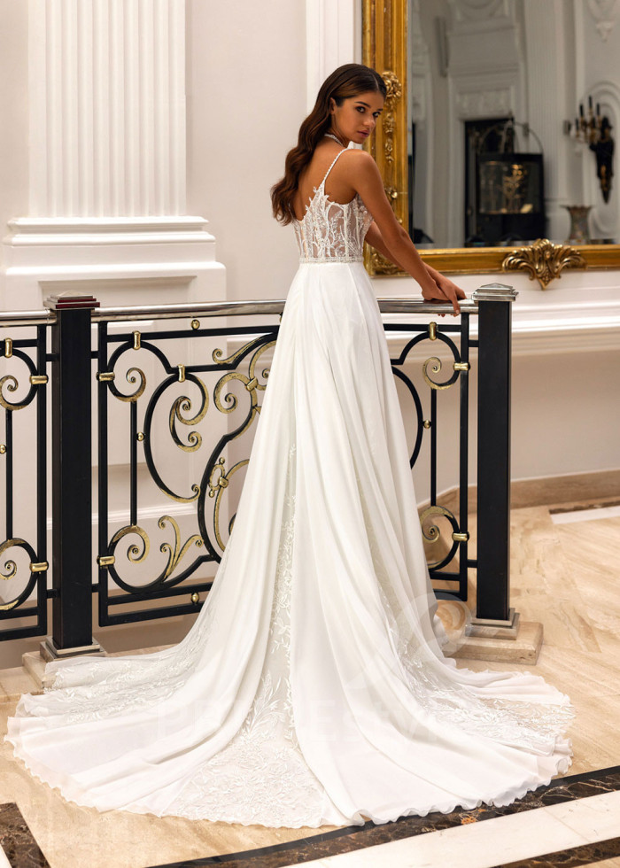 Elegantné svadobné šaty na ramienka Lora