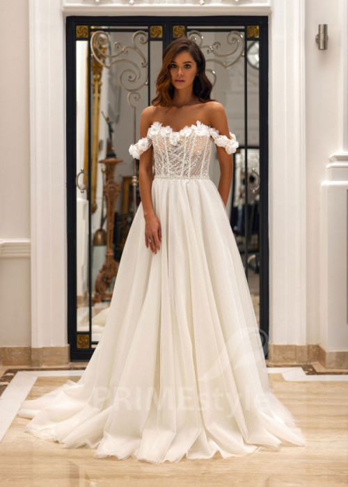 Luxusné kvetované svadobné šaty Maya