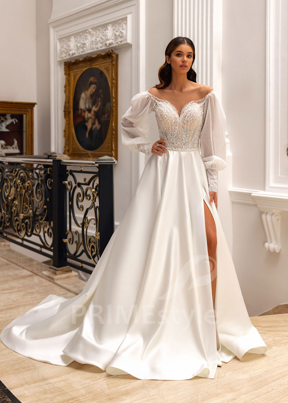 Extravagantné trblietavé svadobné šaty Nancy