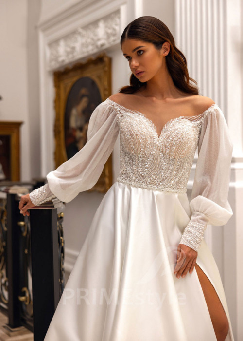 Extravagantné trblietavé svadobné šaty Nancy 2