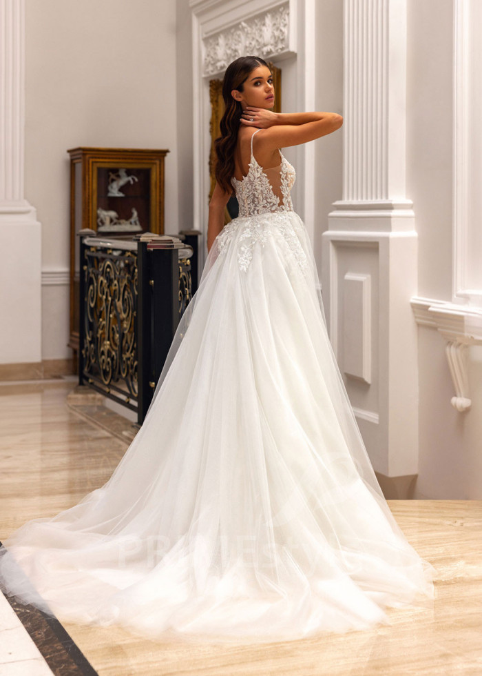 Elegantné svadobné šaty na ramienka Sheila