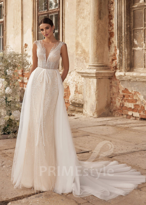 Elegantné úzke svadobné šaty LC2702