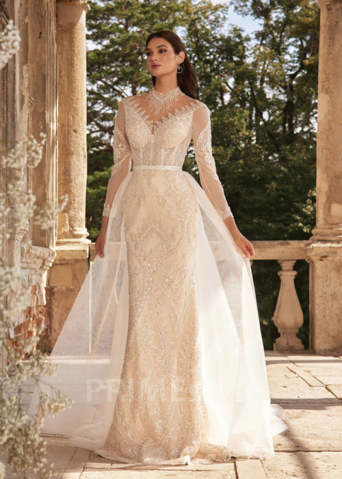 Luxusné trblietavé svadobné šaty LC2704