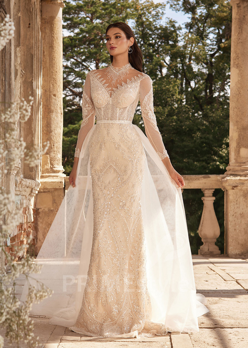 Luxusné trblietavé svadobné šaty LC2704