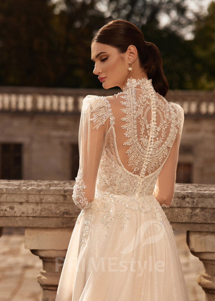 Elegantné čipkované svadobné šaty LC2706