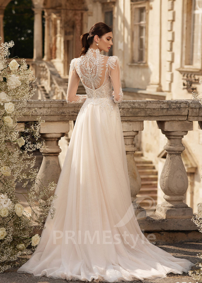 Elegantné čipkované svadobné šaty LC2706