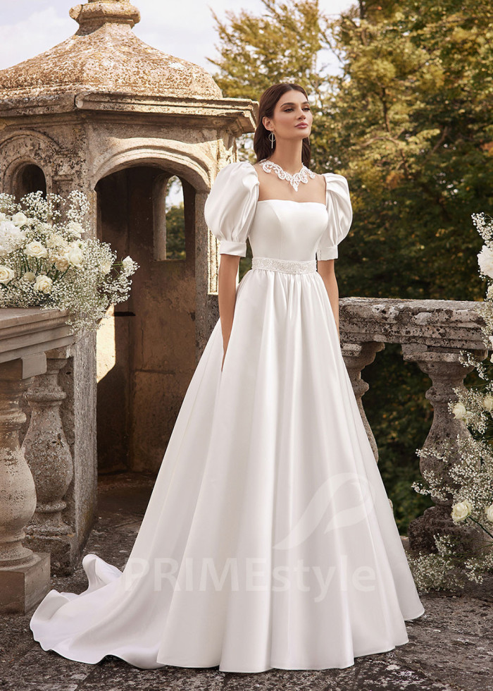 Jednoduché hladké svadobné šaty LC2708