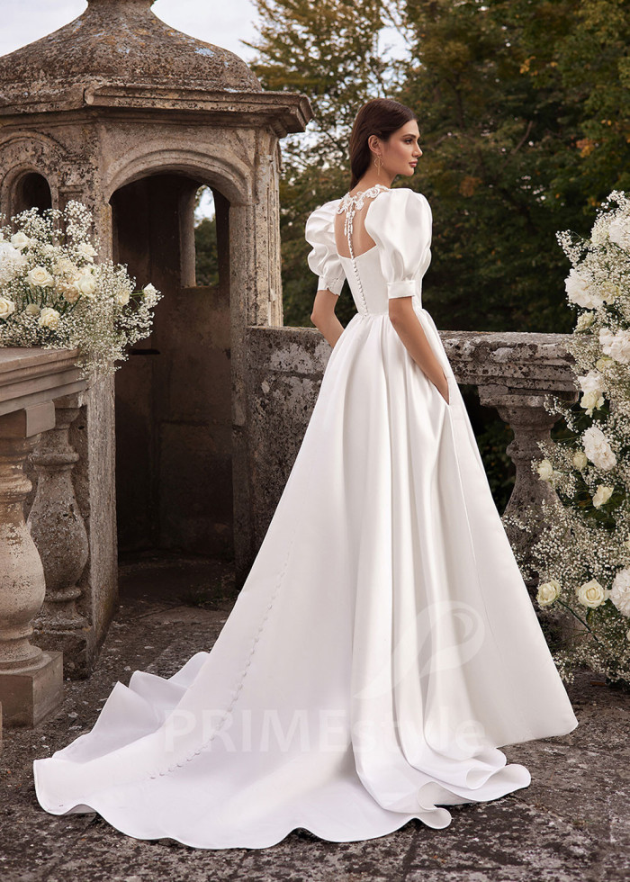 Jednoduché hladké svadobné šaty LC2708