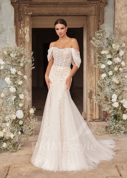 Úzke extravagantné svadobné šaty LC2709