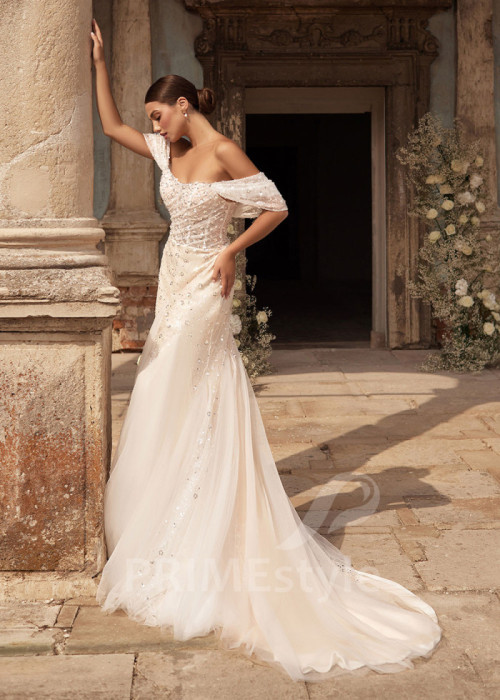 Úzke extravagantné svadobné šaty LC2709 2