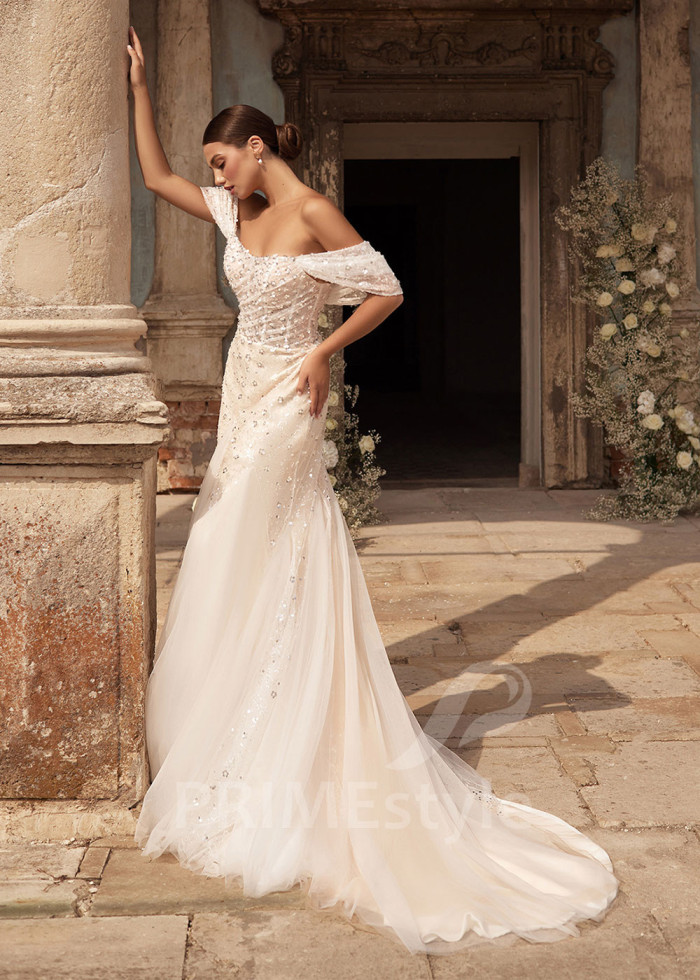 Úzke extravagantné svadobné šaty LC2709