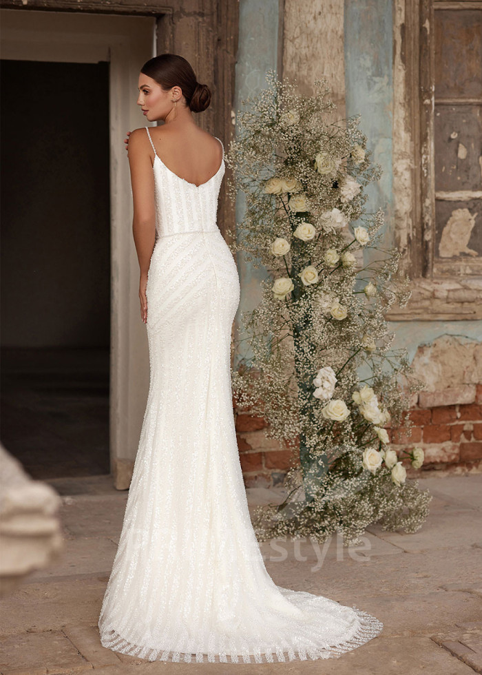 Luxusné trblietavé svadobné šaty LC2710