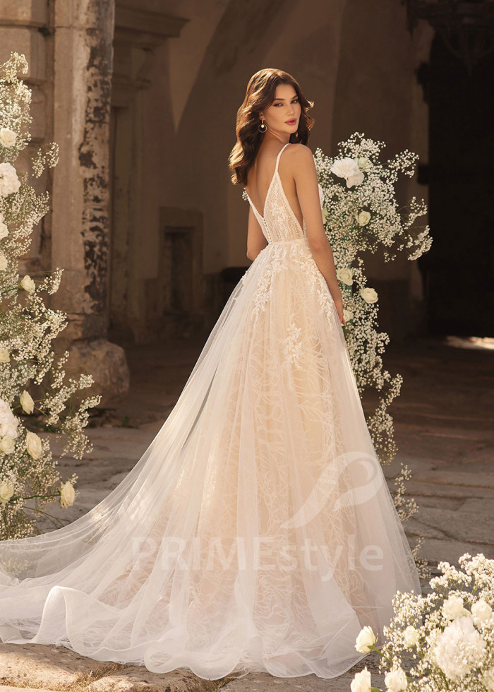 Luxusné svadobné šaty na ramienka LC2712