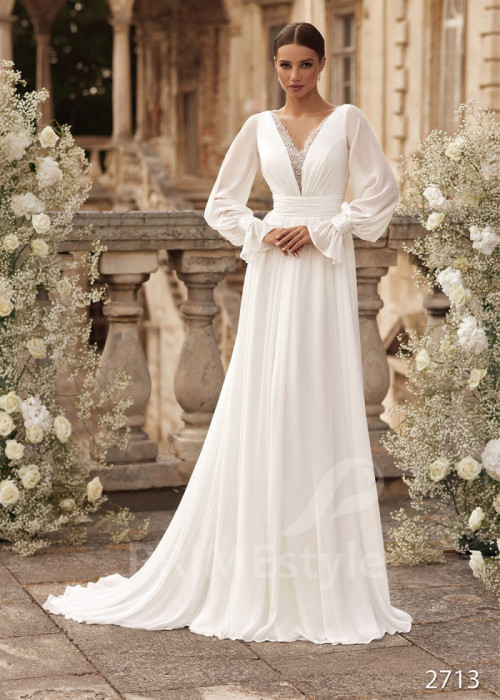 Jednoduché hladké svadobné šaty LC2713