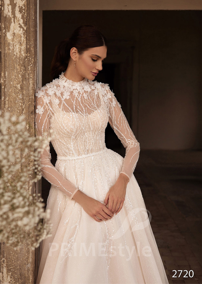 Elegantné trblietavé svadobné šaty LC2720