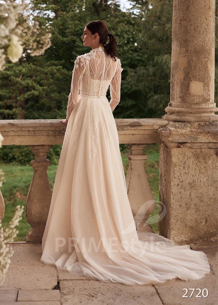 Elegantné trblietavé svadobné šaty LC2720