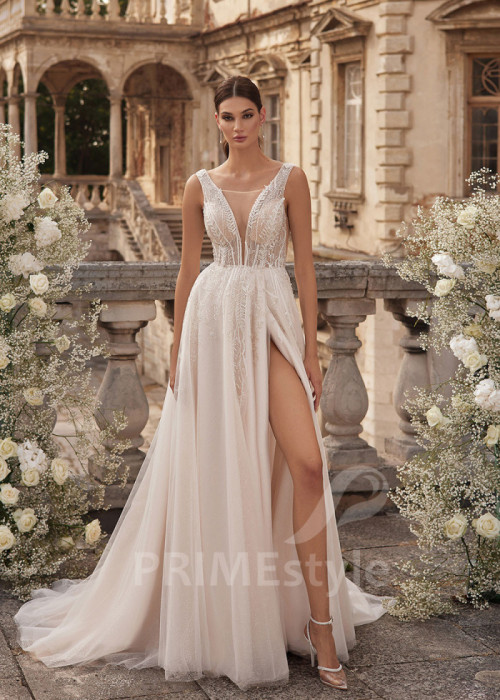 Extravagantné sexy svadobné šaty LC2721