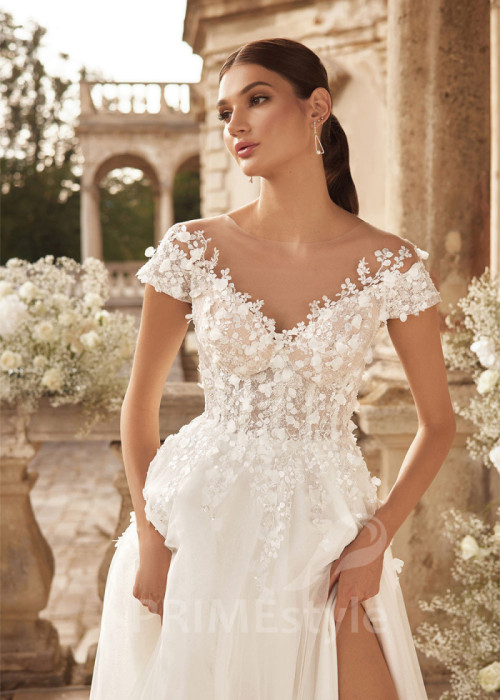 Extravagantné romantické svadobné šaty LC2730 2