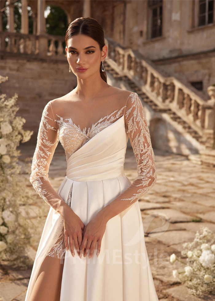 Extravagantné asymetrické svadobné šaty LC2731