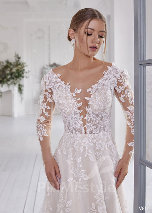 Luxusné krajkové svadobné šaty LS801 2