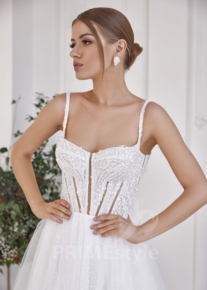 Elegantné tylové svadobné šaty LS803