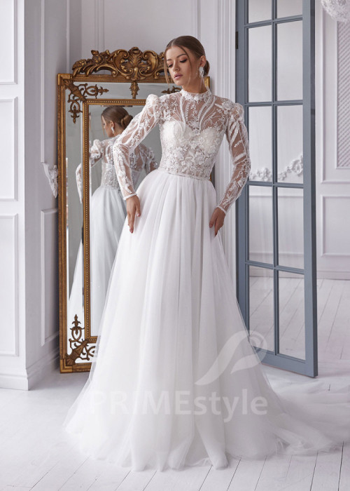 Luxusné tylové svadobné šaty LS809