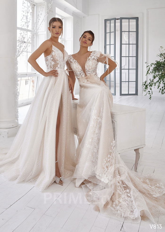 Luxusné romantické svadobné šaty LS813