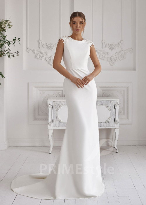 Jednoduché minimalistické svadobné šaty LS815