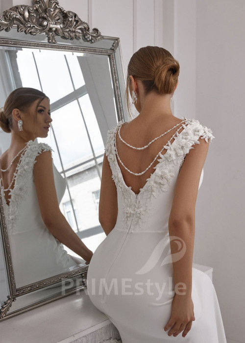 Jednoduché minimalistické svadobné šaty LS815 2