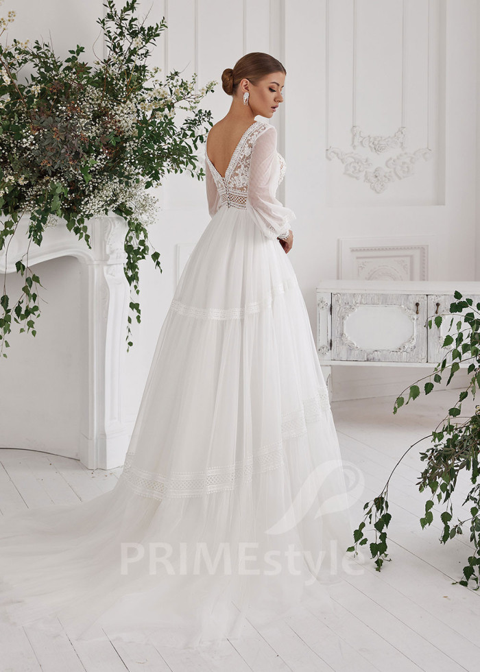 Elegantné boho svadobné šaty LS818