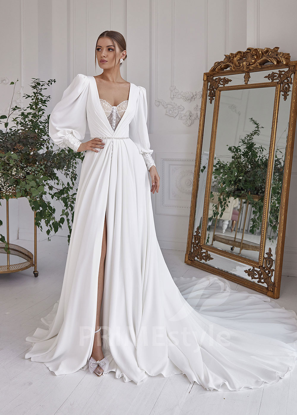 Elegantné šifónové svadobné šaty LS819