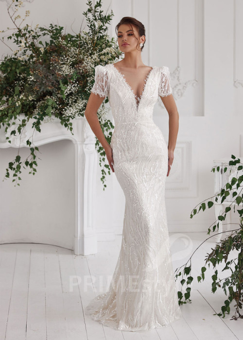 Luxusné úzke svadobné šaty LS825