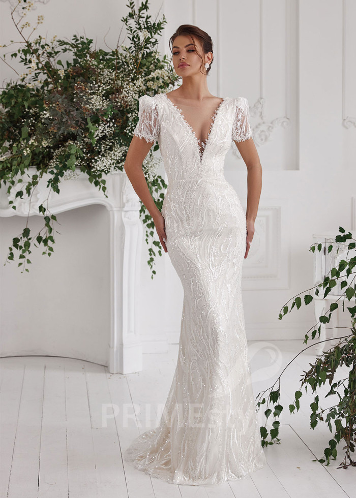 Luxusné úzke svadobné šaty LS825