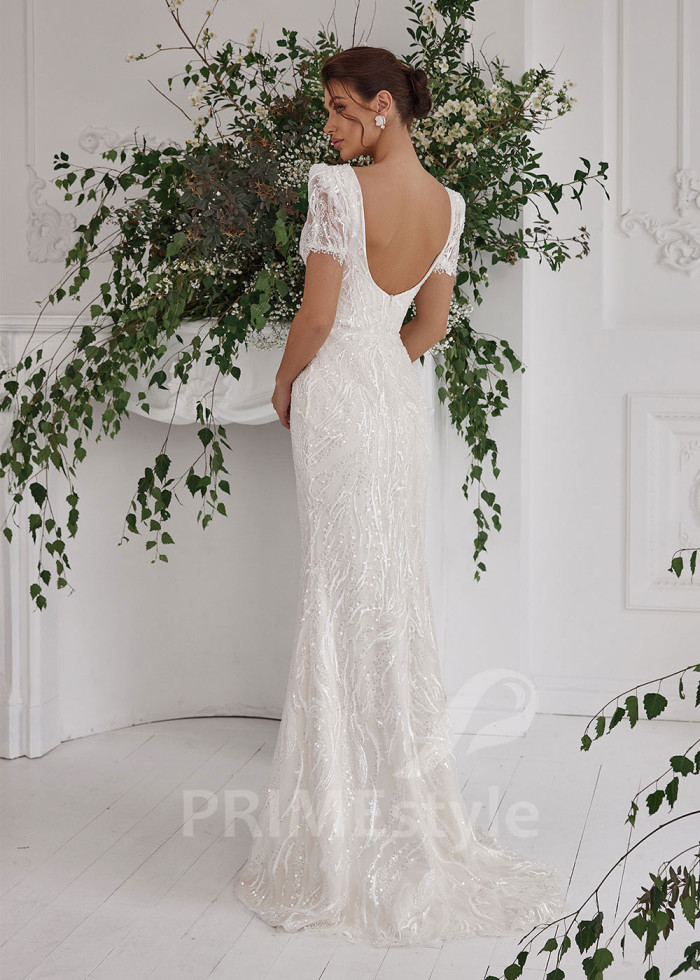 Luxusné úzke svadobné šaty LS825