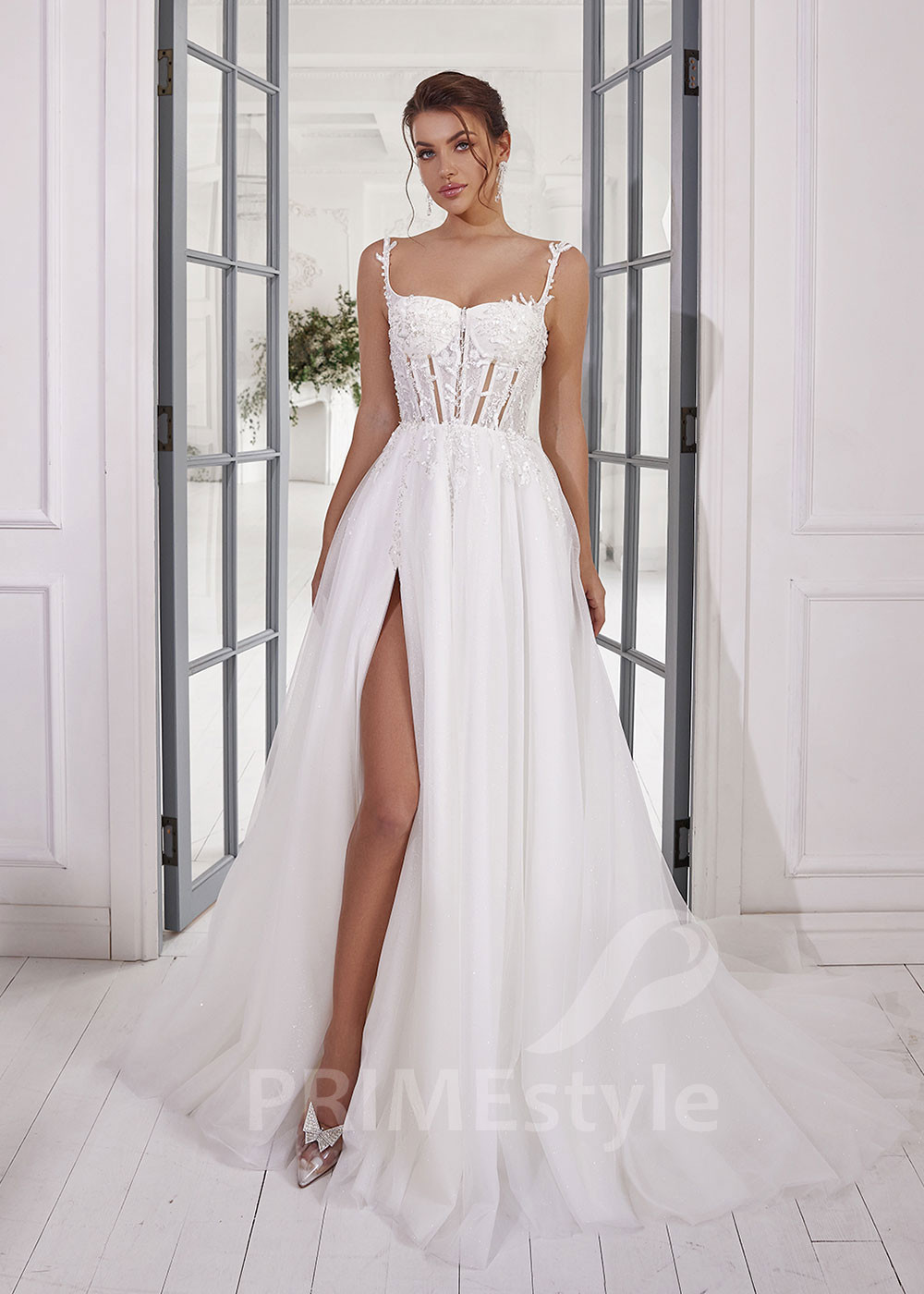 Extravagantné sexy svadobné šaty LS826