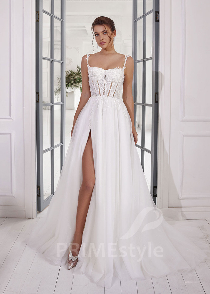 Extravagantné sexy svadobné šaty LS826