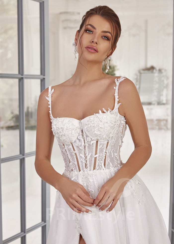 Extravagantné sexy svadobné šaty LS826