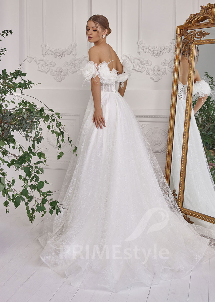 Extravagantné romantické svadobné šaty LS829