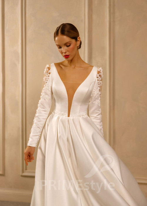 Elegantné hladké svadobné šaty Diana 2